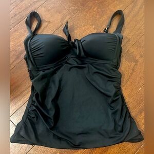Anne Cole Black Tankini Top Swim Suit Size Medium